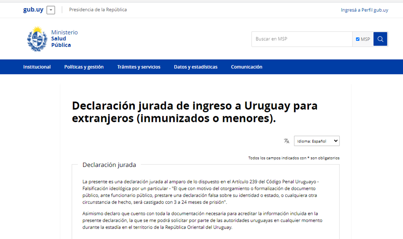 Declaracao Juramentada de Covid Uruguai 2022 - uruguai entrada de brasileiros covid